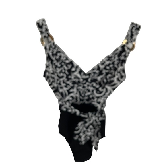 Miraclesuit One Piece Swimsuit Belted Black White Women’s Slimming Size 8 - Picture 4 of 10